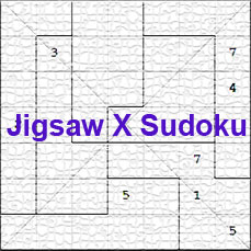 Web Jigsaw X – Gratis Juego online puzle Jigsaw diagonal Sudoku.